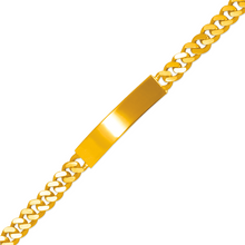 Load image into Gallery viewer, 14K Yellow Gold Shiny Curb ID Bracelet 7mm/5.5mm Wide 7inch Engraving Available
