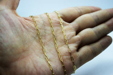 Load image into Gallery viewer, 14K Yellow Gold PaperClip Chain Necklace 2.2mm 3mm / 16" ~ 30"
