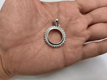 Load image into Gallery viewer, 925 Sterling Silver Cubic Zirconia Halo Dime Coin Bezel Edge 18mm Prong Back
