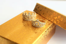 Load image into Gallery viewer, Authentic 10k Solid Yellow Gold Cubic Zirconia Polished Crown Ring [2 Styles]

