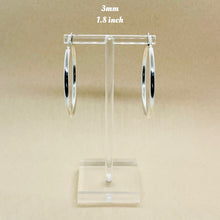 Load image into Gallery viewer, 925 Sterling Silver Tube Hoop Earrings Thickness 2mm 3mm 4mm 5mm
