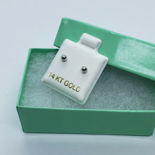 Load image into Gallery viewer, 14K Real Yellow White Gold Polished Round Ball Stud Earrings Screw Backing 2m~8m
