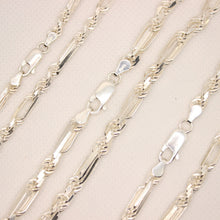 Load image into Gallery viewer, 925 Sterling Silver Twisted Milano Figarope Chain Necklace (4mm~5mm/18"~28")
