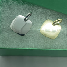 Load image into Gallery viewer, 14K Yellow White Gold Plain Square Pendant Disc Charm High Polished 1.8g 13x13mm
