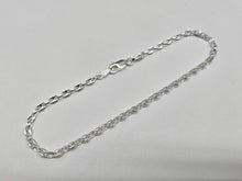 Load image into Gallery viewer, 925 Sterling Silver Puffed Anchor Chain Anklet 3.4mm, Fits 9" to 9.5" Ankles
