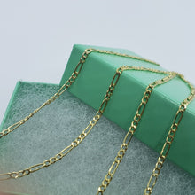 Load image into Gallery viewer, Authentic 10K Yellow Gold Hollow Figaro Chain Necklace 1.9mm 2.6mm 16" to 26"
