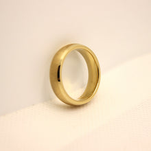 Load image into Gallery viewer, Tungsten Carbide Yellow Domed Brushed Finish Beveled Edge Wedding Band Ring 6mm

