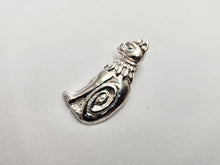 Load image into Gallery viewer, 925 Sterling Silver Egyptian Curl Sitting Cat Pendant 1 1/4 (31mm) Inch Tall
