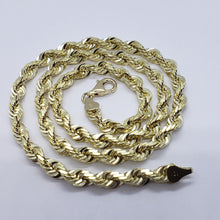 Load image into Gallery viewer, Authentic 10K YELLOW GOLD Hollow Twist Rope Link Chain Necklace 5.5mm 22"
