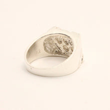 Load image into Gallery viewer, 925 Sterling Silver Square Slanted Pattern Nugget Ring 1/2 Inch Wide, Sizes 8-13
