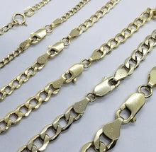 Load image into Gallery viewer, 10K Yellow Gold Hollow Cuban Curb Chain Link Necklace Bracelet 2~7mm All Sizes
