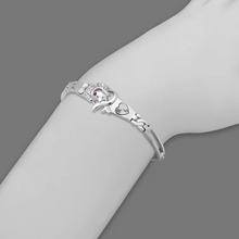Load image into Gallery viewer, 14K White Gold Fancy Dolphin Diamond Cut Bracelet 3mm Wide, 12mm Center H Clasp
