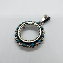 Load image into Gallery viewer, Sterling Silver Quarter Dollar Bezel 24 mm Coins Prong Back Flower Edge Amethyst
