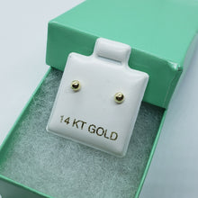 Load image into Gallery viewer, 14K Real Yellow White Gold Polished Round Ball Stud Earrings Screw Backing 2m~8m
