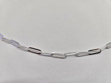 Load image into Gallery viewer, 925 Sterling Silver Flat Paperclip Chain Necklace Bracelet 4mm 7" to 30" Long
