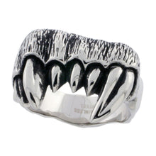 Load image into Gallery viewer, Surgical Stainless Steel Fangs Biker Ring for Men 3/4 inch 20mm Size 9 to 15
