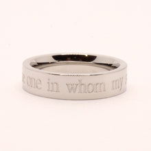 Load image into Gallery viewer, Stainless Steel Etched Song of Solomon 3:4 Bible Verse Wedding Band Ring 5mm
