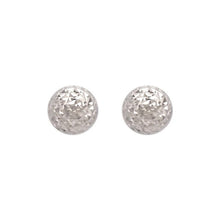 Load image into Gallery viewer, 14K White Gold High Polished Diamond Cut Half Ball Stud Earrings 10mm
