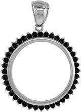 Load image into Gallery viewer, Sterling Silver Cubic Zirconia Half Dollar Bezel CZ Halo for 30mm 50 Cent Coin

