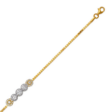 Load image into Gallery viewer, 14K Two Tone Gold 6mm Center, 1mm Bracelet Ladies High Polished Fancy Chain
