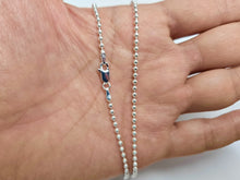 Load image into Gallery viewer, 925 Sterling Silver Plain Pallini Bead Ball Chain Bracelet Necklace 2mm
