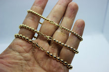 Load image into Gallery viewer, 14K Yellow Gold Hollow High Polished Bead Bracelet 6.75" or 7" with extension
