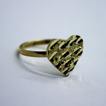 Load image into Gallery viewer, 10K Yellow Solid Gold Flat Heart Nugget Ring 3 sizes
