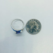 Load image into Gallery viewer, Sterling Silver Blue Synthetic Opal Hexagon Cut Ring
