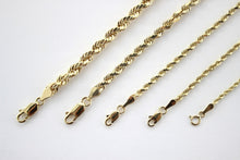 Load image into Gallery viewer, 14K Yellow Gold Rope Twist Link Chain Necklace 2mm ~ 5mm 16" ~ 30"
