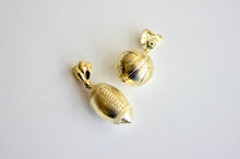 Load image into Gallery viewer, Authentic 10K Yellow Gold Basketball Football Charm Pendant
