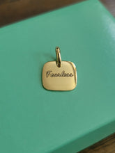 Load image into Gallery viewer, 14K Yellow White Gold Plain Square Pendant Disc Charm 13mm [Engraving Available]

