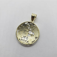 Load image into Gallery viewer, Authentic 10K Yellow White Real Gold Diamond Cut Globe Pendant Men Women 3 Sizes
