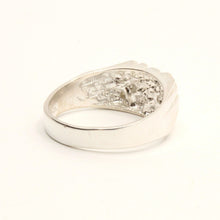 Load image into Gallery viewer, 925 Sterling Silver Slanted Center Stripe Nugget Ring 7/16 Inch Wide, Sizes 8-13
