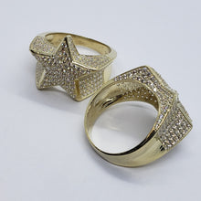 Load image into Gallery viewer, 10K Yellow Gold 20.5mm Big Star Shaped Ring Band for Men Size 9 -11
