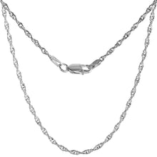 Load image into Gallery viewer, 925 Sterling Silver Twisted Singapore Chain Necklace Diamond Cut 2.2mm 7" to 30"
