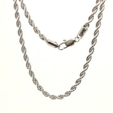 Load image into Gallery viewer, Stainless Steel Textured Rope Chain Necklace 3/16 Inch Wide, Sizes 16-30 Inches
