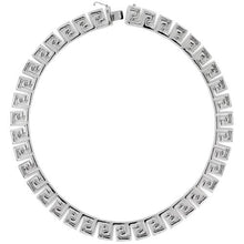 Load image into Gallery viewer, 925 Sterling Silver Stampato Greek Key Link Necklace Italy 15mm 16"-18"
