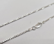Load image into Gallery viewer, 925 Sterling Silver Sparkle Rock Chain Diamond Cut Necklace 1.8mm 7" to 24"
