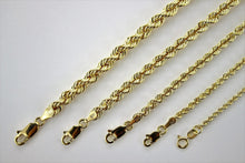 Load image into Gallery viewer, 10K Yellow Gold Hollow Rope Twist Chain Necklace Bracelet 2mm-7mm 7"~9" 16"~30"
