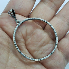 Load image into Gallery viewer, 925 Sterling Silver Silver Eagle Bezel 41 mm 1 oz Coins Prong Back Illusion Edge
