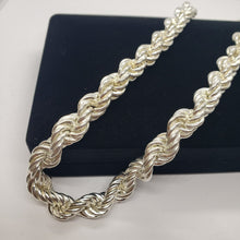 Load image into Gallery viewer, Sterling Silver Very Thick Hollow Rope Chain Bracelet Necklace Italy 10mm 12mm
