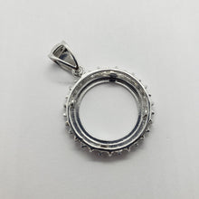 Load image into Gallery viewer, Sterling Silver Cubic Zirconia Dime Bezel CZ Halo 18 mm Coins Prong Back 10 cent
