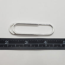 Load image into Gallery viewer, 925 Sterling Silver Large Paper Clip Money Clip Made in Italy 2 3/8 x 5/8 inch
