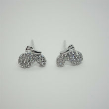 Load image into Gallery viewer, Sterling Silver Split Butterfly Wing Earring with CZ for Women Girl CUTE PRETTY
