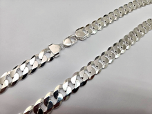 Load image into Gallery viewer, 925 Sterling Silver Beveled Flat Curb Cuban Link Chain Necklace 14mm 8" to 30"
