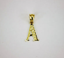 Load image into Gallery viewer, 10K Solid Yellow Gold Diamond Cut Small Initial Alphabet Letter Pendant Charm
