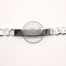 Load image into Gallery viewer, 925 Sterling Silver Personalized Custom Engraved Curb Link ID Bracelet 9.5mm
