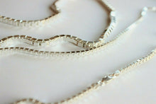 Load image into Gallery viewer, Sterling Silver Box Chain Necklace Bracelet Men Women 0.7mm~4.6mm Size 7"-36"
