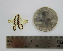 Load image into Gallery viewer, 10k Solid Yellow Gold Cursive Letter Initial Alphabet Ring [YOUR RING SIZE]
