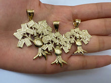 Load image into Gallery viewer, 10K Solid Yellow Gold Lucky Money Bag Tree Pendant 3 Sizes
